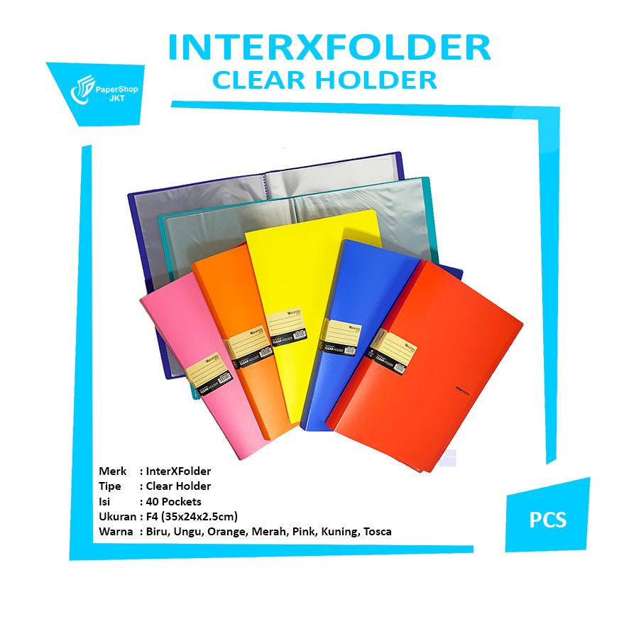 

InterXfolder - Dokumen Keeper Clear Holder 40 Lembar Folio - Pcs