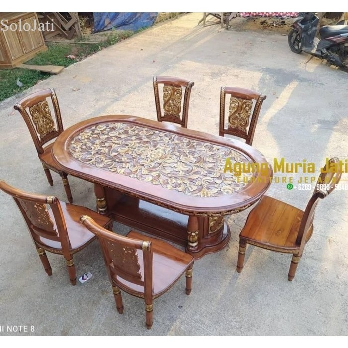 

TERBARU Meja Makan Ukir Kayu Jati murah