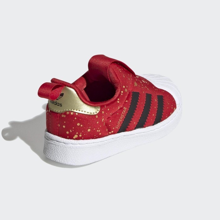 ADIDAS SUPERSTAR KIDS 360 RED BLACK GOLD