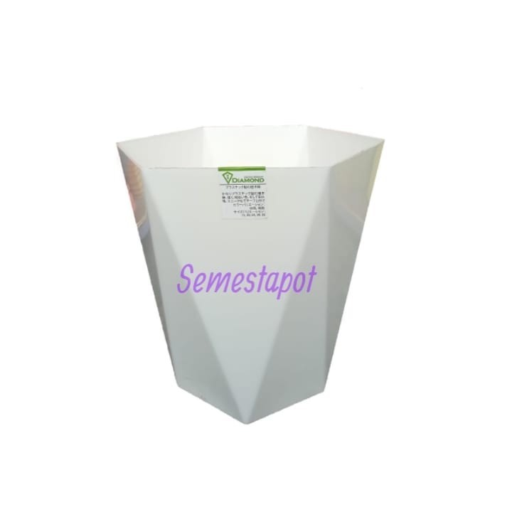 6 PCS Pot Tabitha Diamond 30 Setengah Lusin Pot Plastik Bunga Tanaman