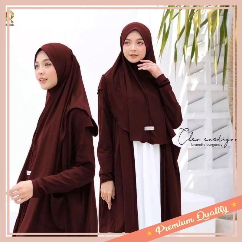 Baju Lebaran Premium Wanita Outerwear Keren Style 2024 / Hijab khimar Cardigan bahan Jersey Zoya Khi
