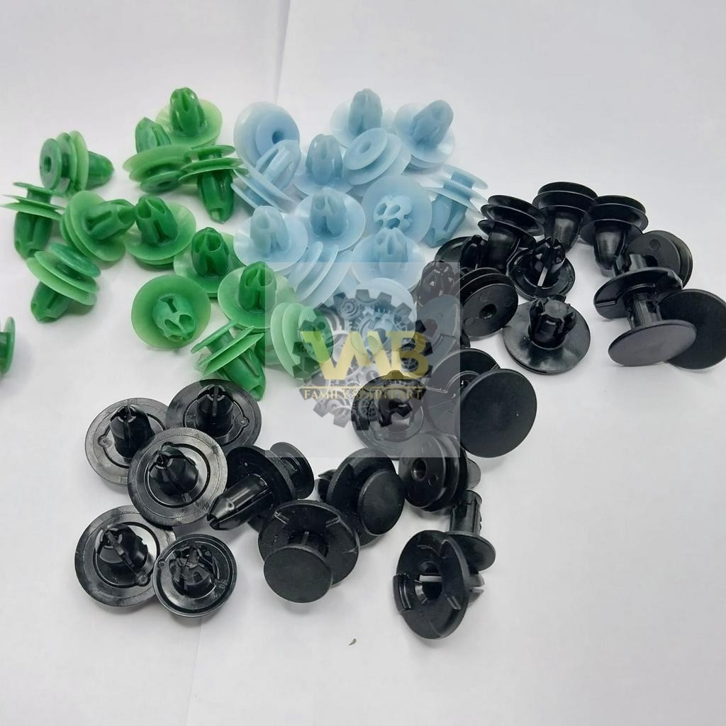 Kancing Klip Bemper Universal Klip Cengkeh Bumper Mobil / Motor Spakbor Hijau Hitam Biru 8MM Harga S