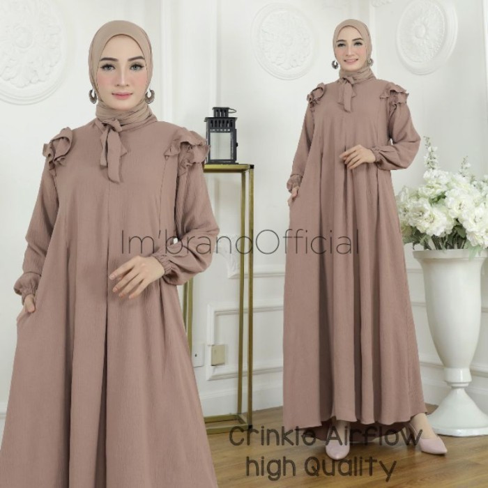 PROMO Gamis Crinkle Terbaru Airflow Import Premium Model Bahan Baju Lebaran