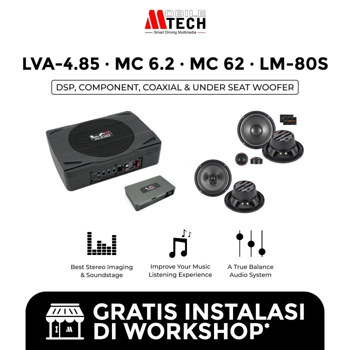 PAKET DSP LVA 4.85 + COMP. MC6.2 + COAX. MC62 + SUB LM-80S