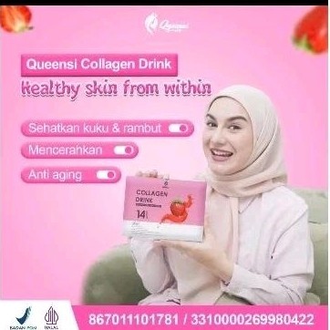 queensi collagen drink stroberi