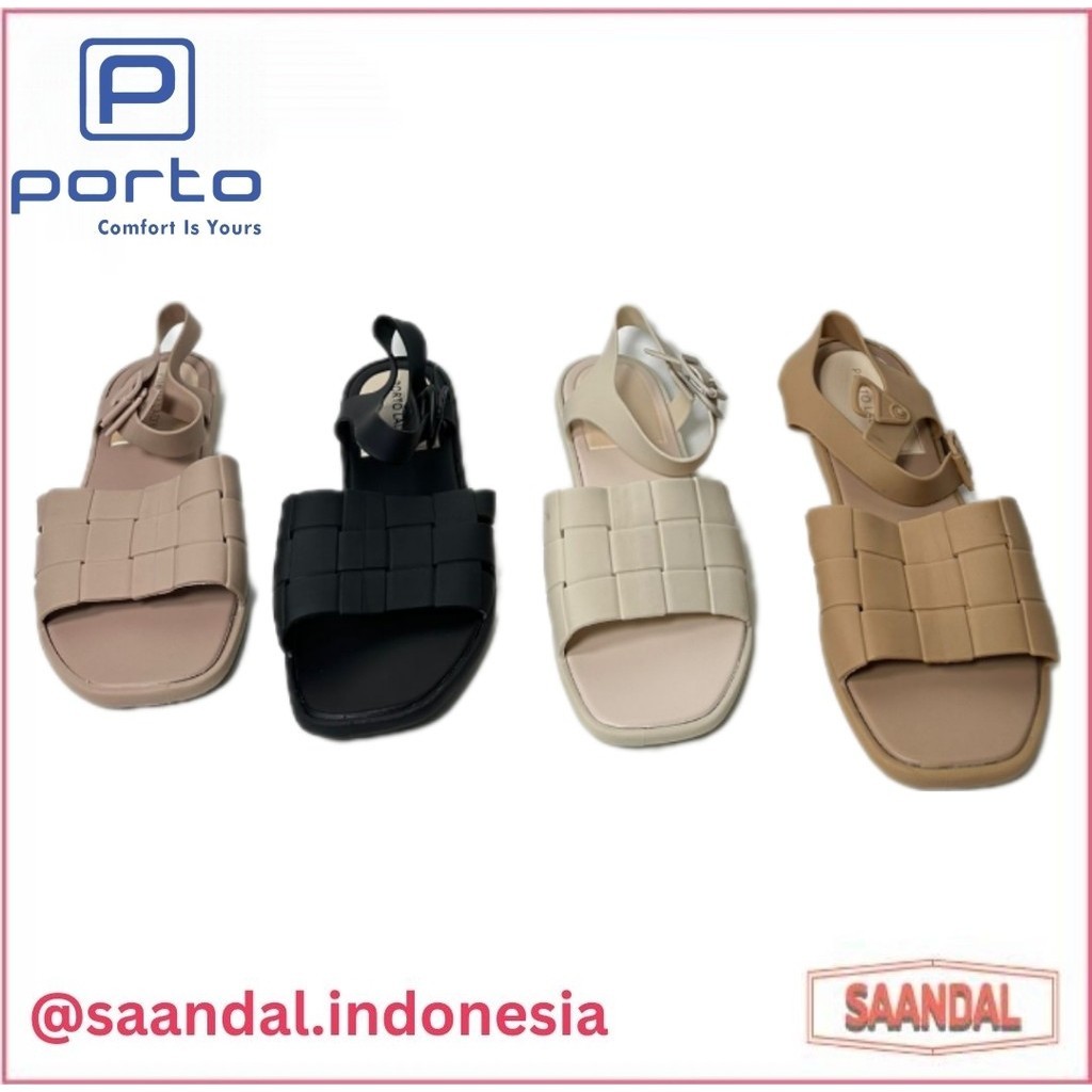 Sandal Selop Tali Wanita EVA Porto Lady EPS Hitam Coklat Pink Putih