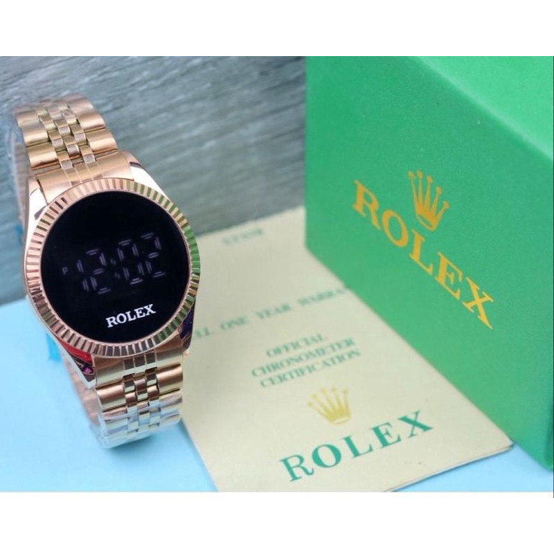 BEST SELLER - Jam tangan digital wanita ROLEX LED Touch screen rantai stainless - AS