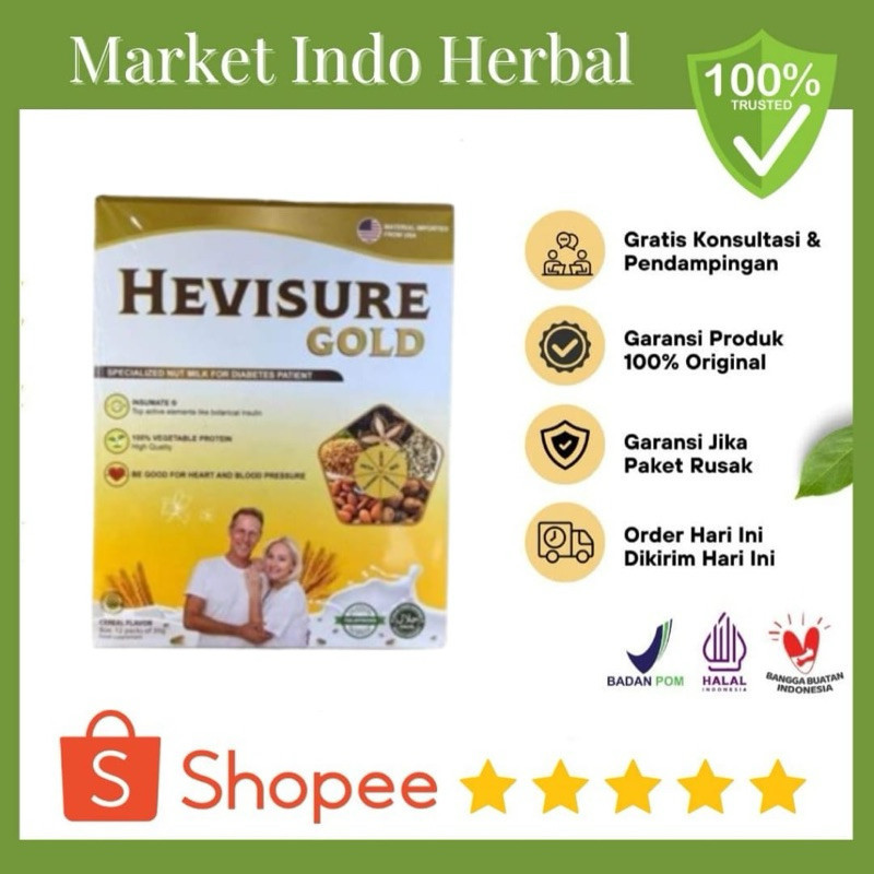 

HEVISURE GOLD Susu USA 100% Original Susu Untuk Diabetes Dan Kencing Manis Asli Isi 12 Sachet