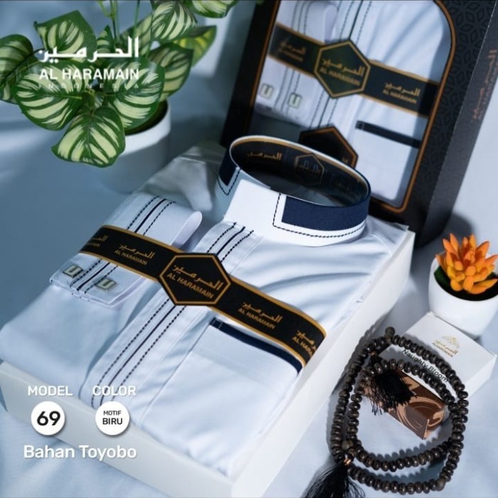 Jubah Haramain  Putih Manset/Gamis Haramain