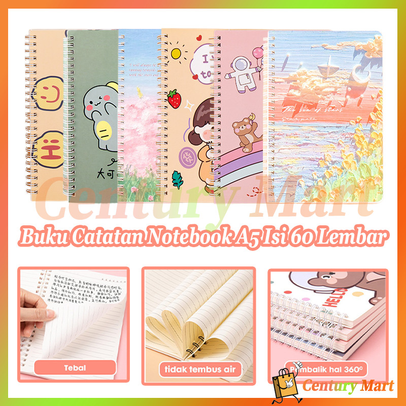 

Buku Tulis Ring A5 /Buku Catatan Notebook A5 Isi 60 Lembar /Buku Spiral A5 dengan berbagai macam motif A5/Notebook Spiral A5