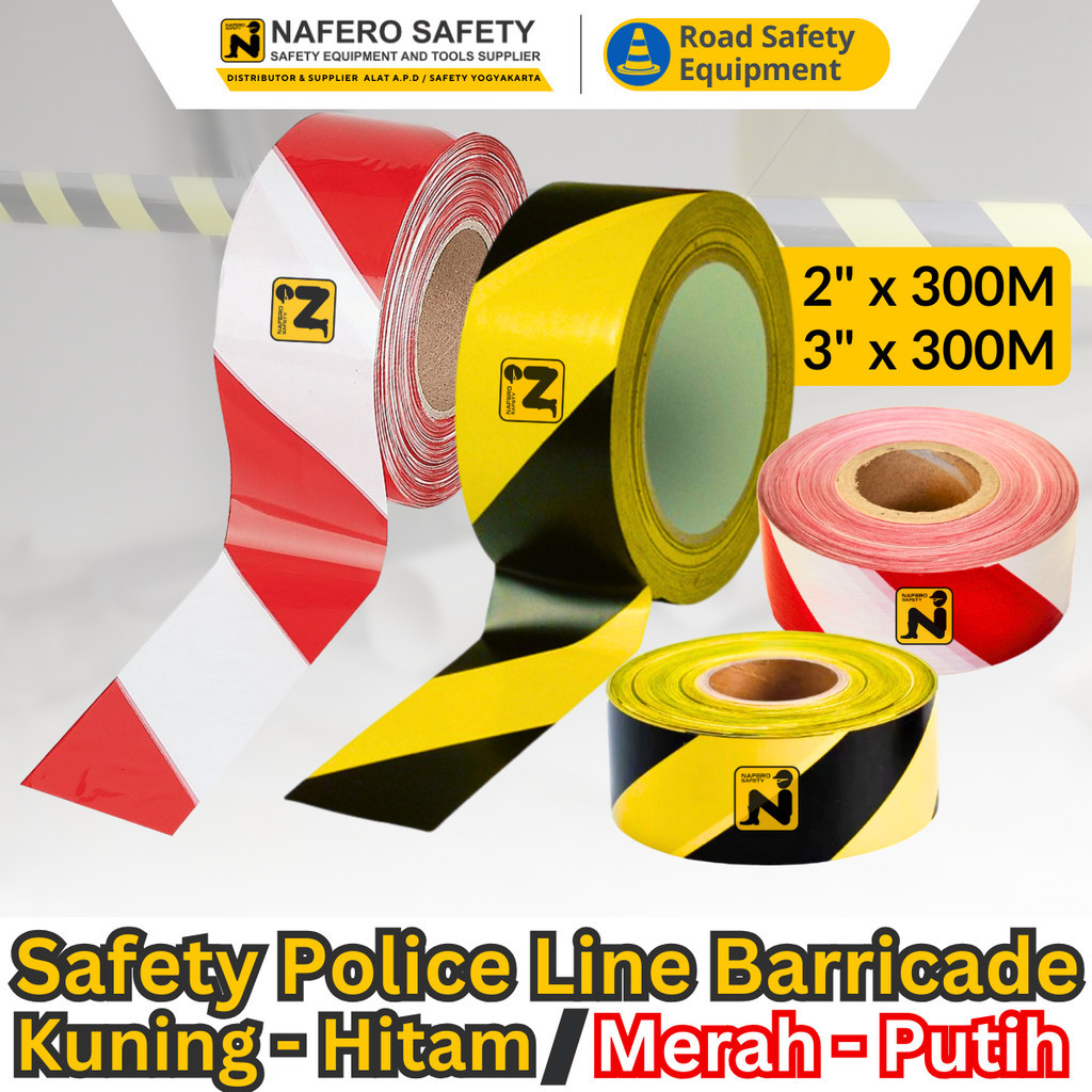 YELLOW LINE GARIS POLISI POLICE LINE BARICADE SAFETY LINE