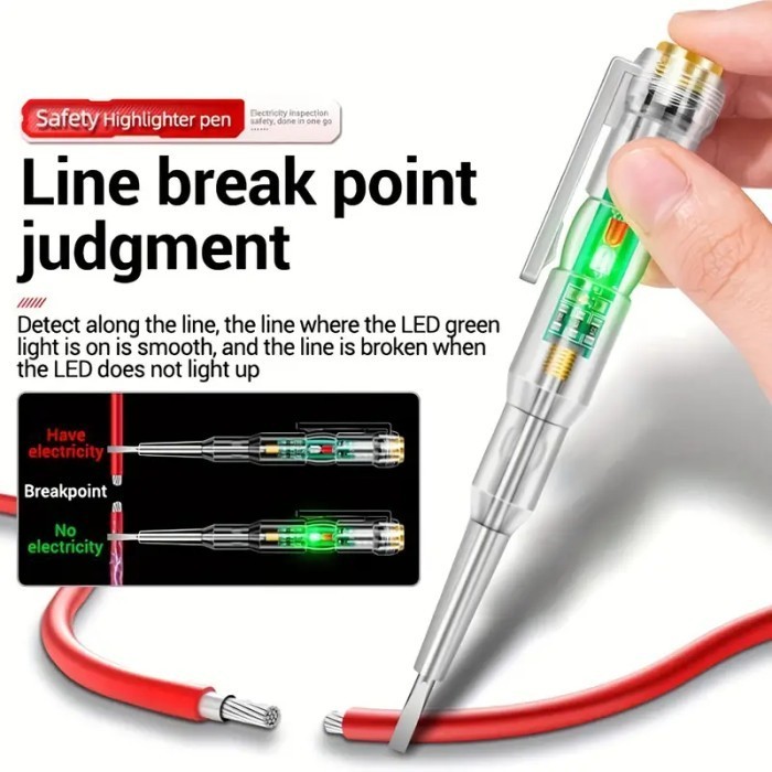 Obeng Minus Tespen Testpen Tes Cek Indikator Arus Listrik Dual LED