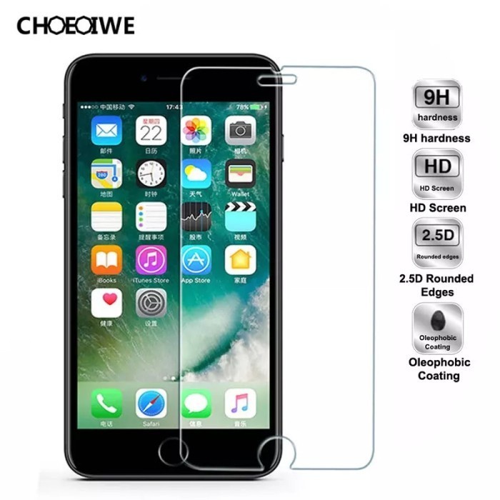 TEMPERED GLASS IPHONE 8 biasa CLEAR 9H HIGH QUALITY
