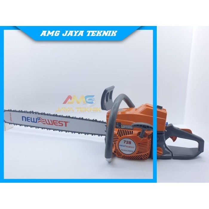 CHAINSAW NEW WEST 728 26" / GERGAJI KAYU + BAR 26 " + RANTAI OREGON