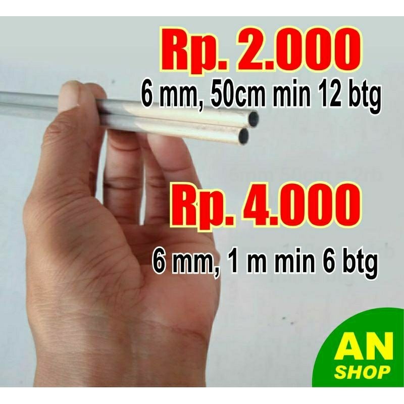 pipa aluminium 6mm