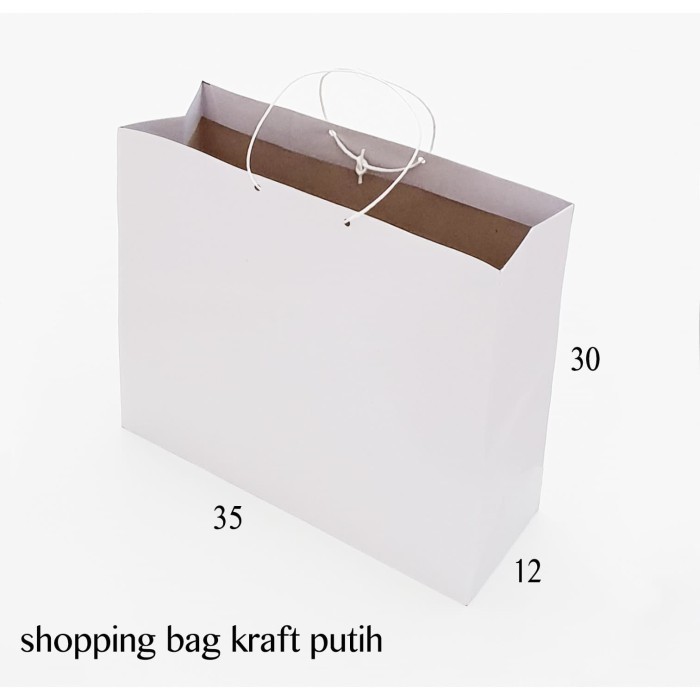 

paperbag kraft putih paper bag polos 35x30 tas kertas shopping bag XL