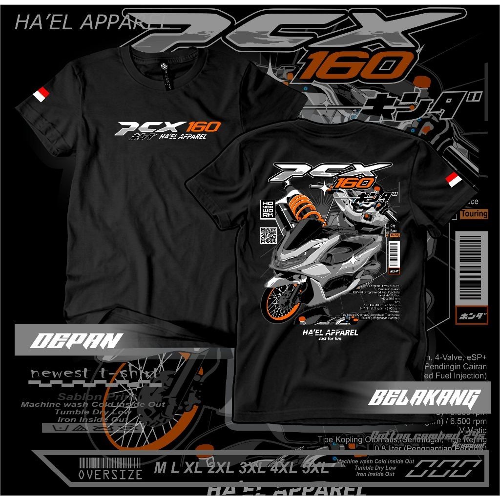 KAOS " PCX 160 " MOTOR PCX " BAJU RACING | KAOS RACING | KAOS DISTRO 6XL | Kaos pria Oversize Big si