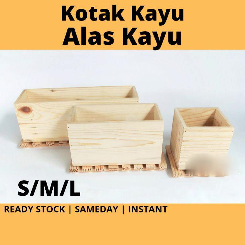 Kotak Kayu Pot Kayu Panjang Kaktus Sukulen