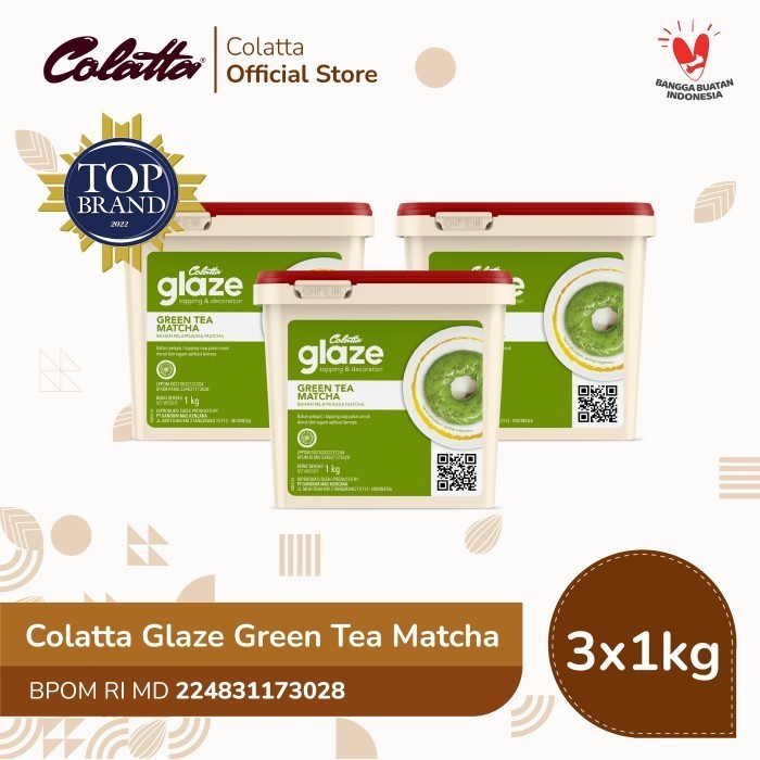 

Bundling Colatta Glaze Green Tea - Bahan Pelapis 1kg - Isi 3