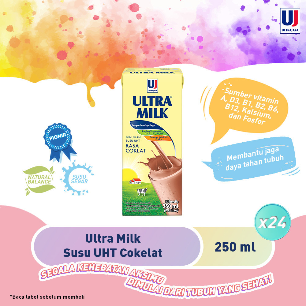 

Ultra Milk Susu UHT Cokelat 250ml - 1 Dus isi 24pcs