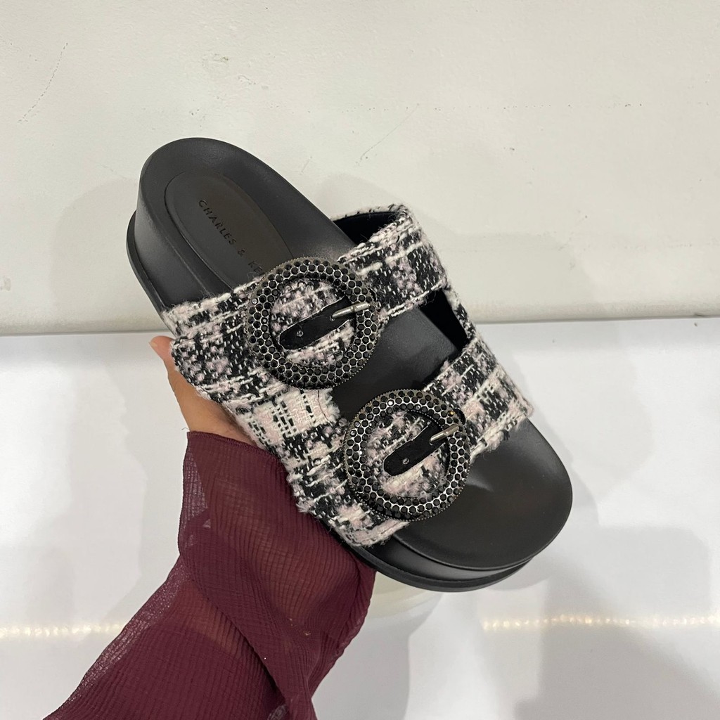 Ay00 CK 593 Tas Wanita Tweed & Kulit Ukuran 35-40