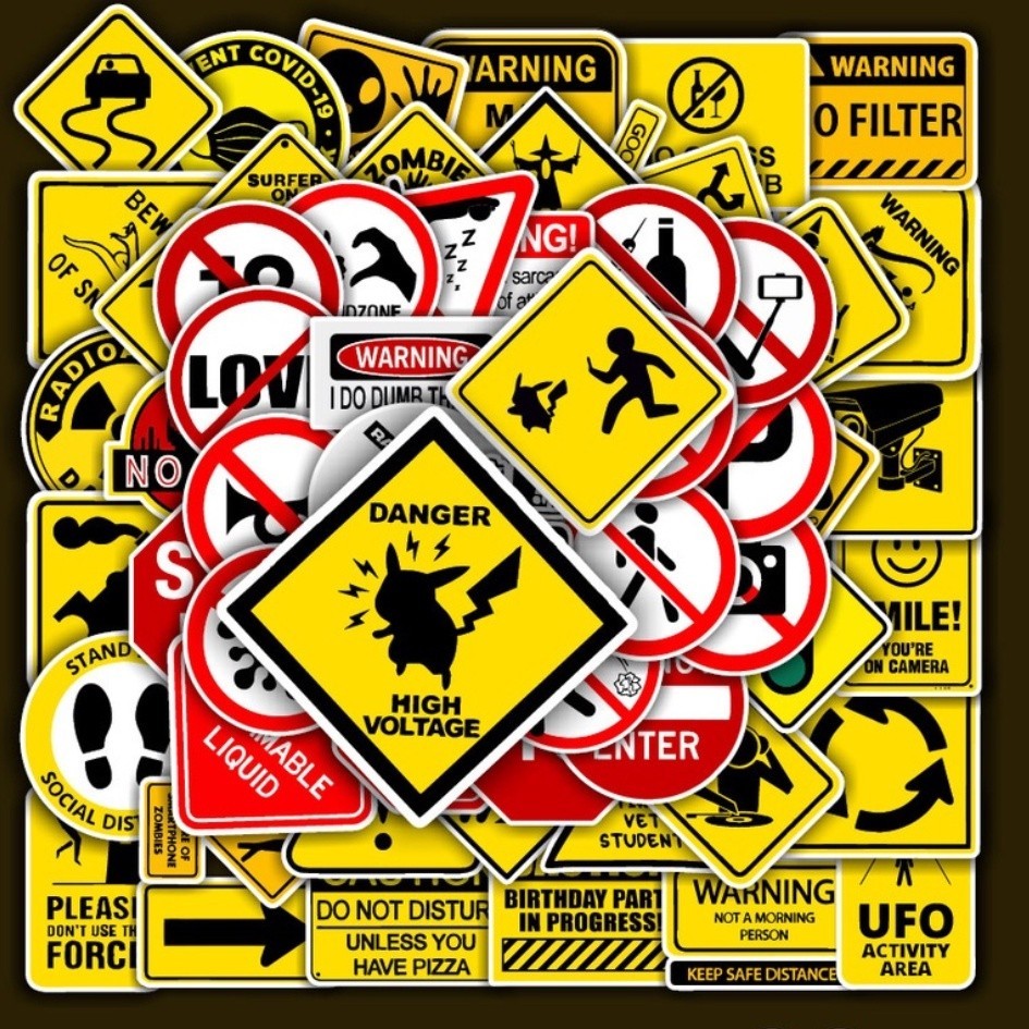 

Sticker Peringatan Warning Case Hp Helm Aesthetic Per Pcs Harga Satuan