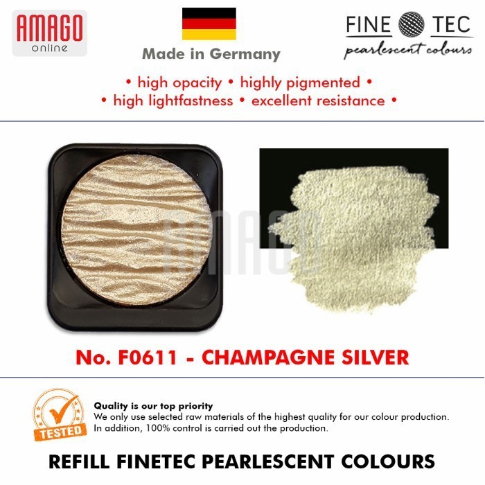 

FINETEC - Pearlescent Watercolour - F0611 Champagne Silver - Round 30mm