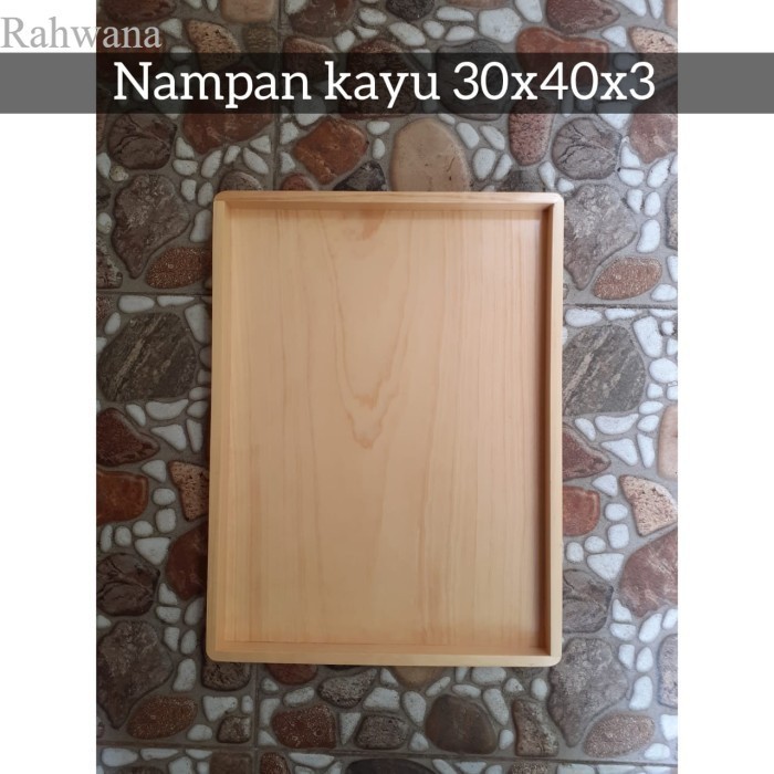 

Baki Kayu/ Baki Roti/Nampan Kayu/ Nampan Penyajian Roti 30x40x3 cm antik