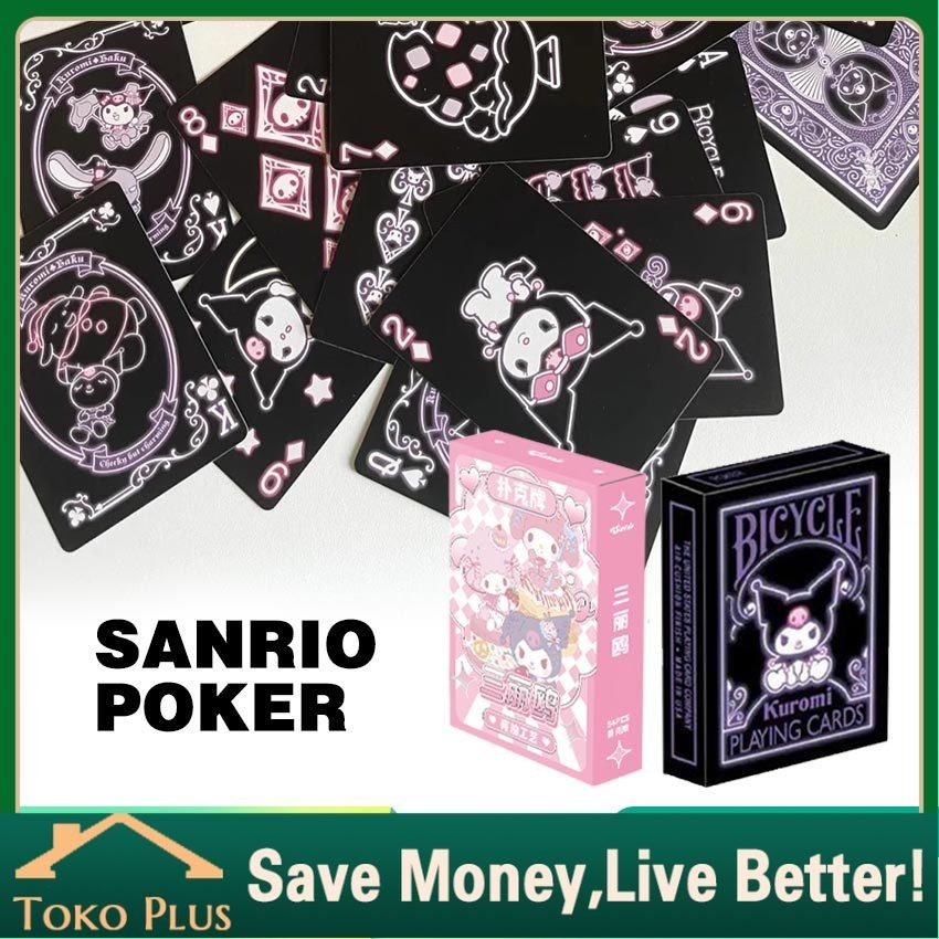 Kartu Anime Poker Remi Sanrio Kuromi Mainan Poker Remi Playing Cards