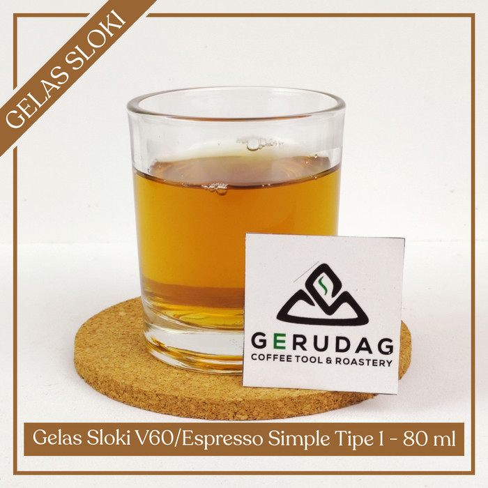 Gelas Espresso Double Shoot 85 ML Gelas Kopi V60 Sloki Kaca Beling