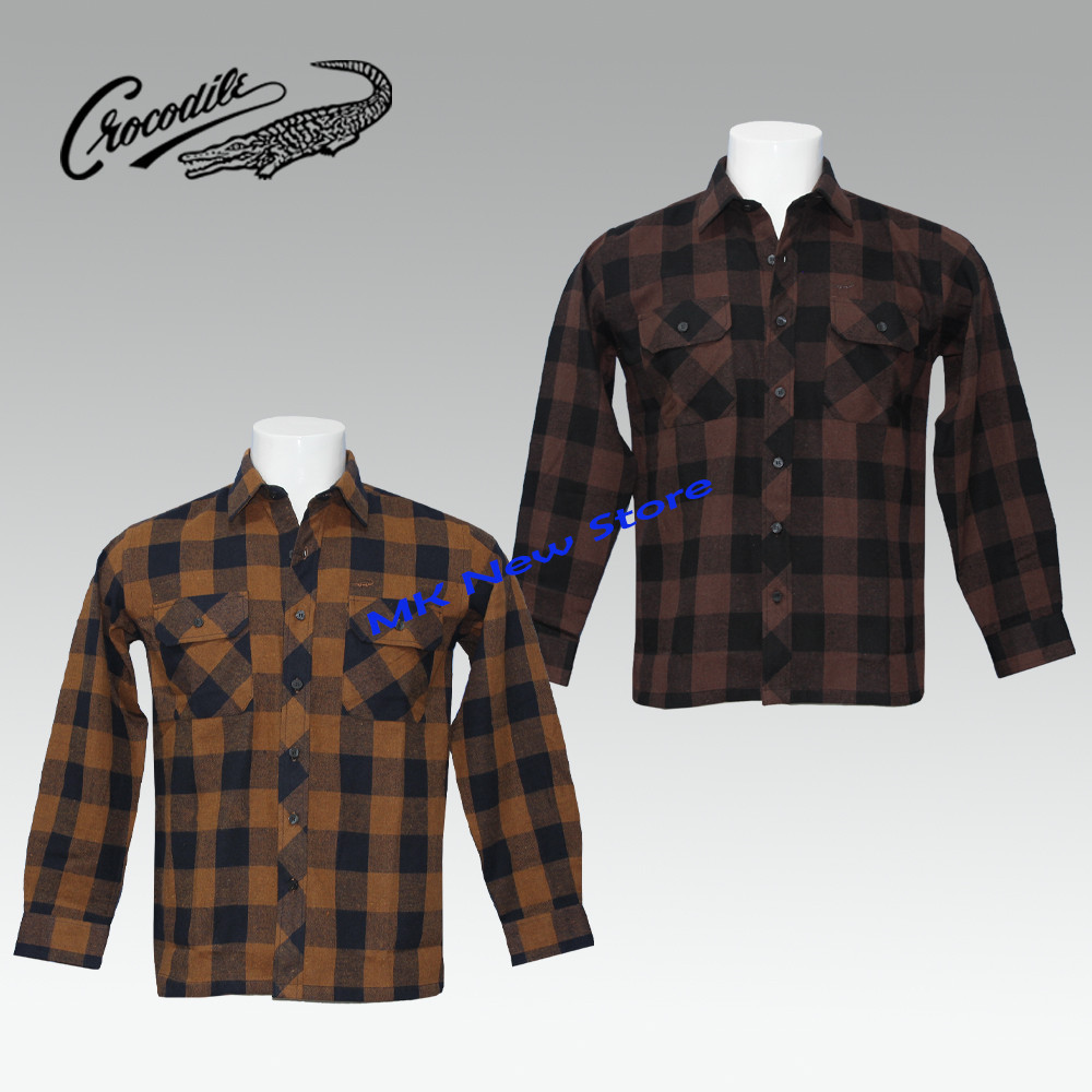 Kemeja Pria Lengan Panjang Flanel Crocodile 818-985