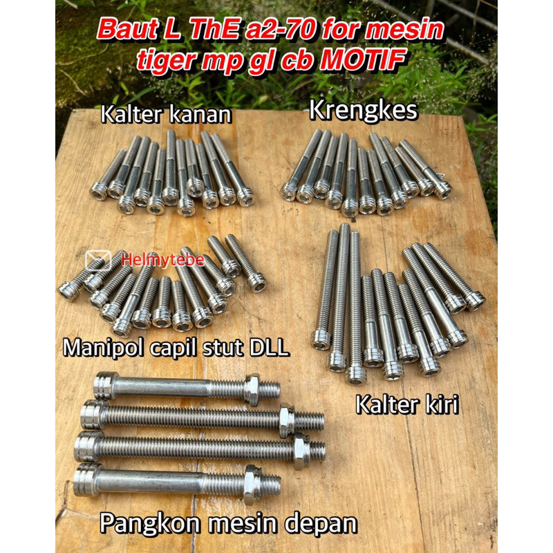 Baut L tiger baut L full mesin cb gl mp tiger baut mesin cb gl mp tiger stenlis baut motor baut cb /