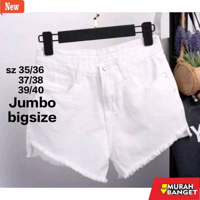 Celana pendek denim wanita- Size 35-40 Hotpants Jumbo Bigsize Celana Jeans Pendek Wanita sexy