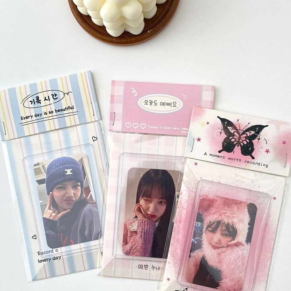 

5 Set Korean Style Butterfly Stars Pattern Kpop Photo Card Head and Back Card Packaging Card Set Gift Packaging Supplies