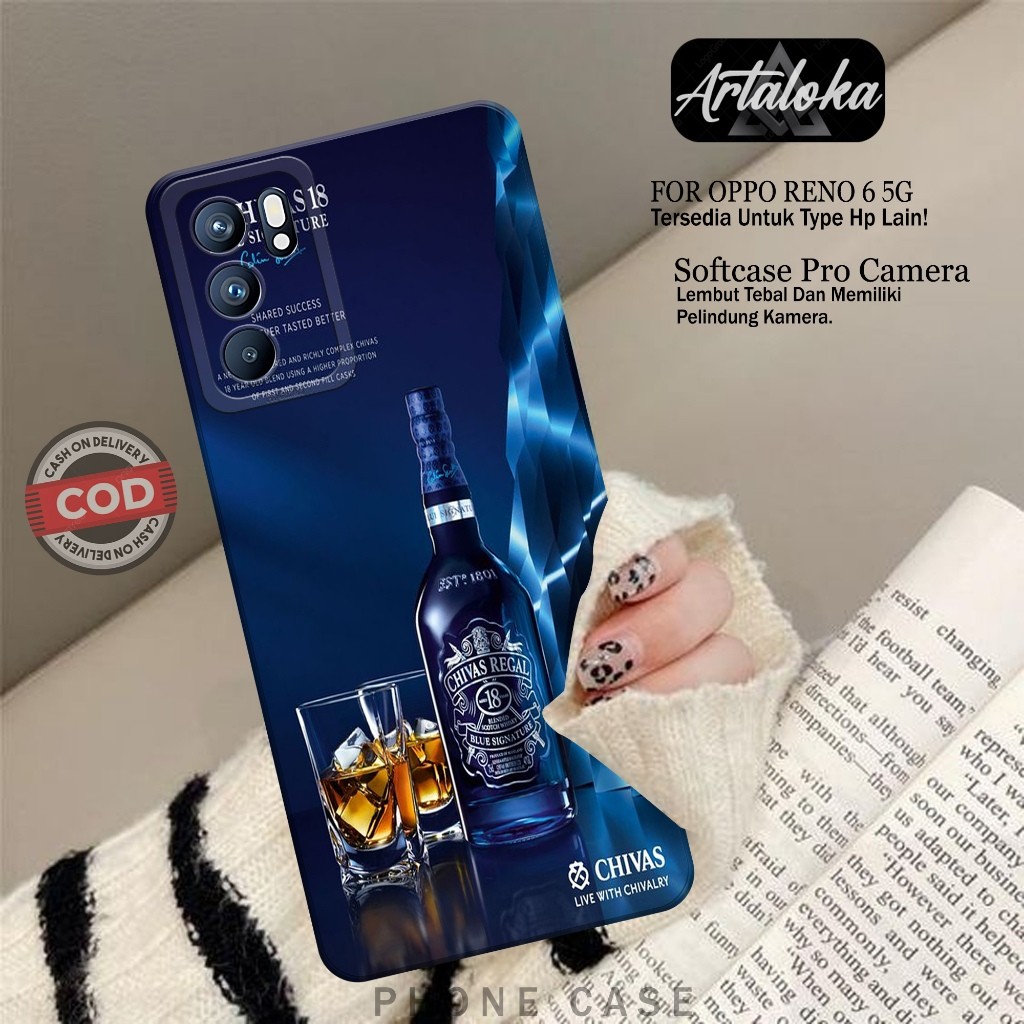 Softcase Hp Oppo Reno 6 5G Fashion Case Minuman Case Oppo Reno 6 5G Silikon TPU Pro Camera Casing Op