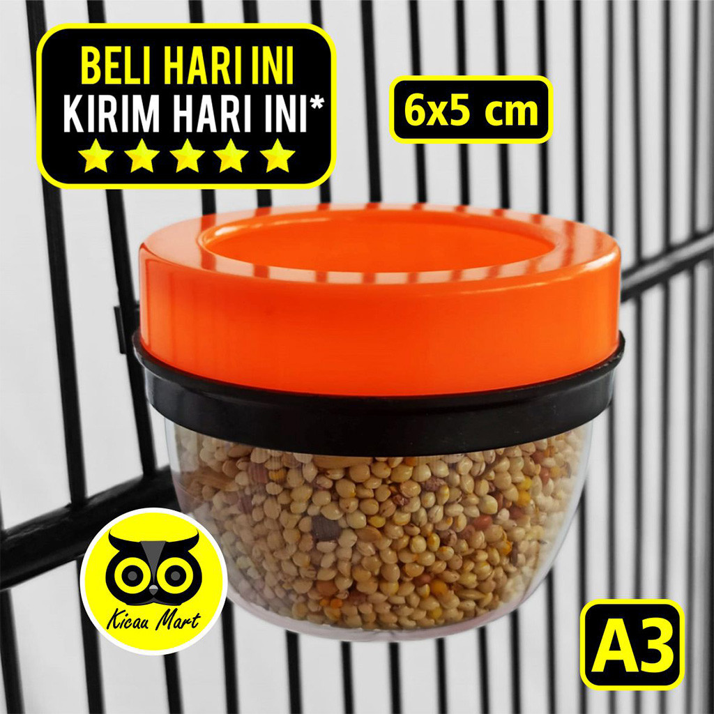 KICAU MART CEPUK BURUNG A3 CANGKIR ANTI TUMPAH WADAH PAKAN MINUM BURUNG LOVEBIRD KENARI MURAI PLECI 