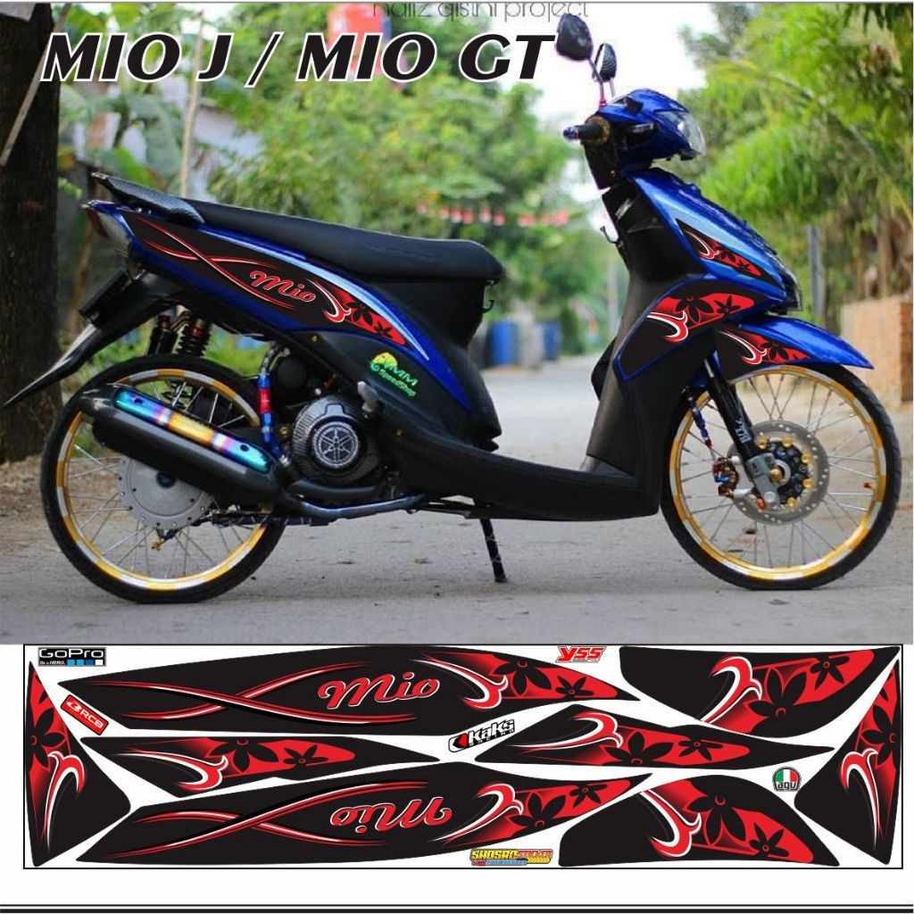 VARIASI SIMPLE Striping MOTOR mio GT / STRIPING VARIASI stiker mio GT / variasi striping MIO J STRIP