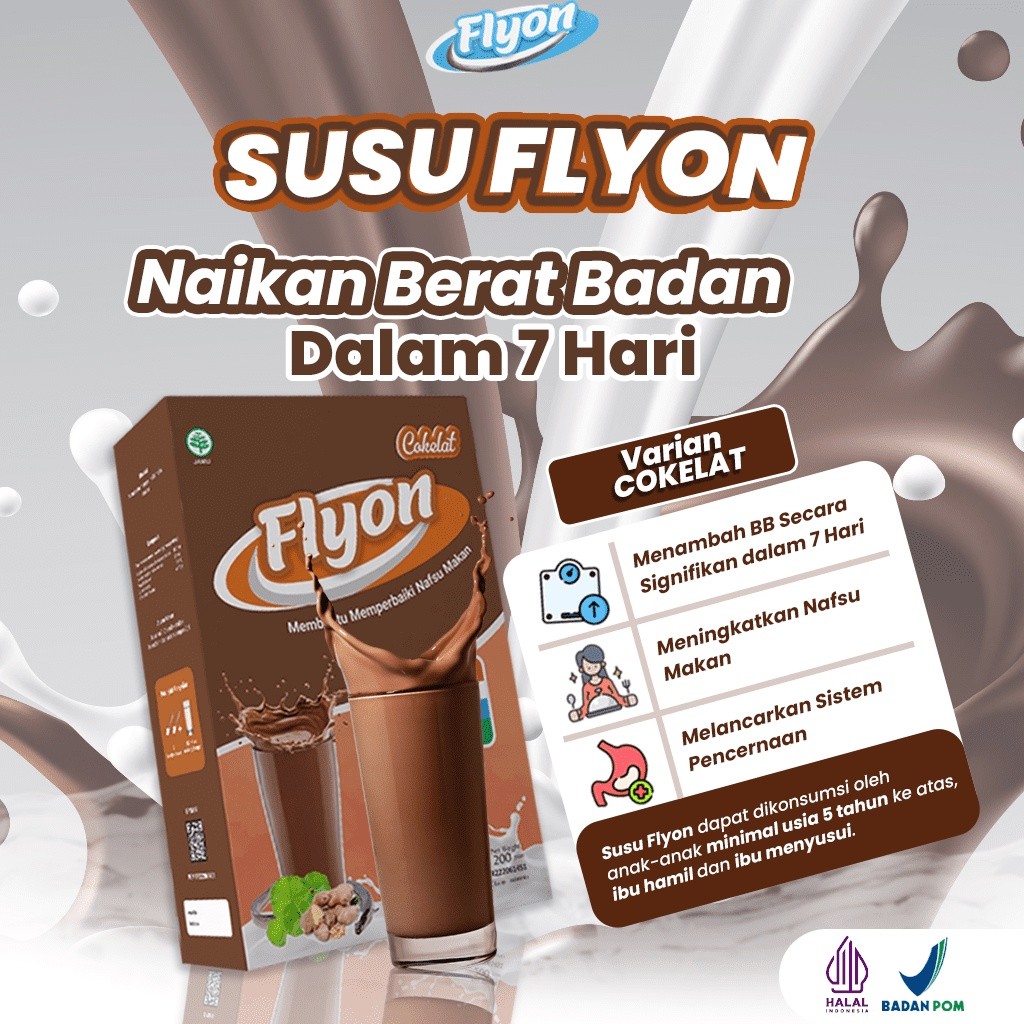 

Susu Flyon COKLAT Susu Penggemuk Badan Dan Penambah Nafsu Makan Original Vitamin Penggemuk Badan Herbal Halal