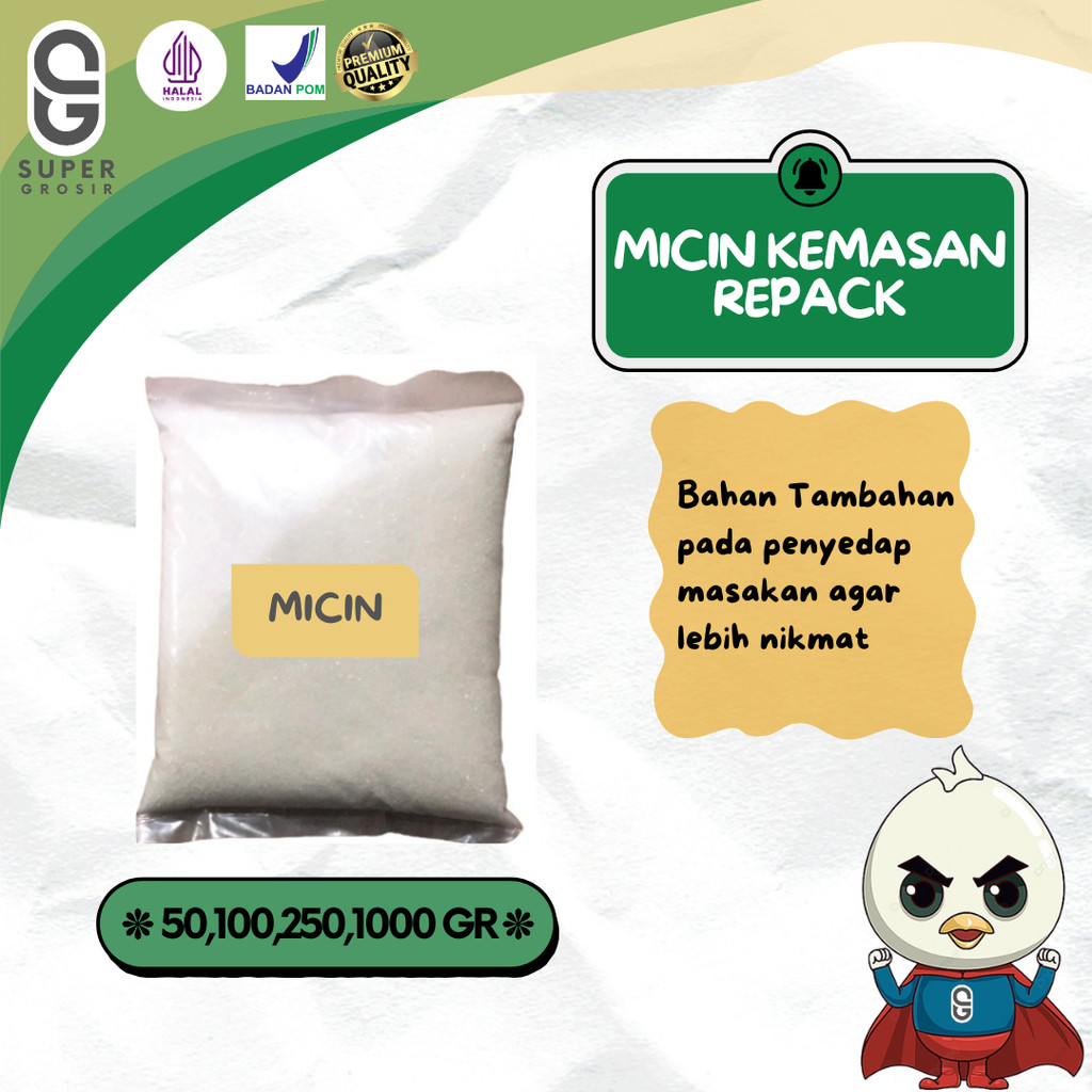 

Micin | MSG | Penyedap Rasa | Micin Kemasan Repack/ los
