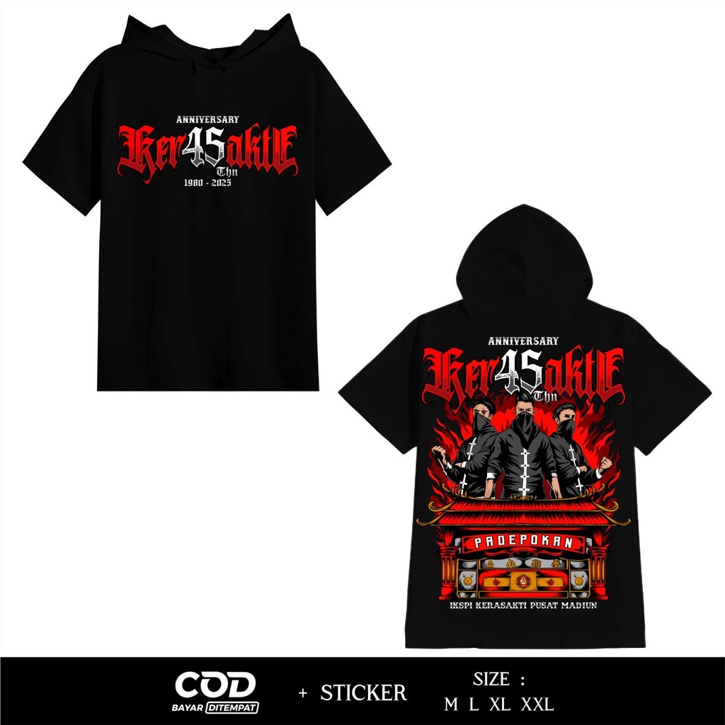 TS Hoodie IKSPI Anniversary Ker45akti 45 Thn Padepokan IKSPI Kerasakti Pusat Madiun Sablon DTF Desai
