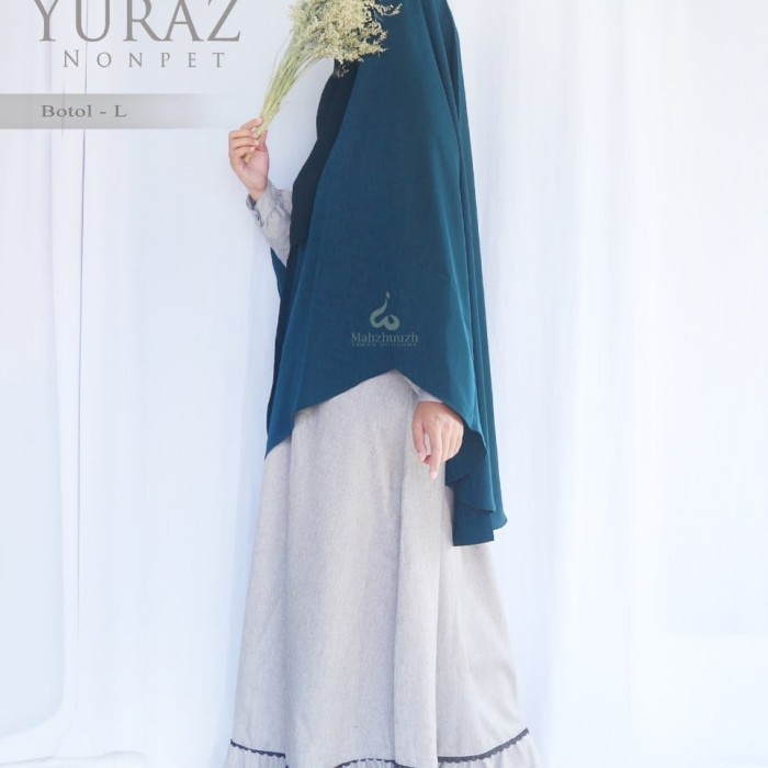 (Mahzhuuzh)_Khimar Yuraz Nonpet Cutting V Wolfis Premium size XXL - Navy