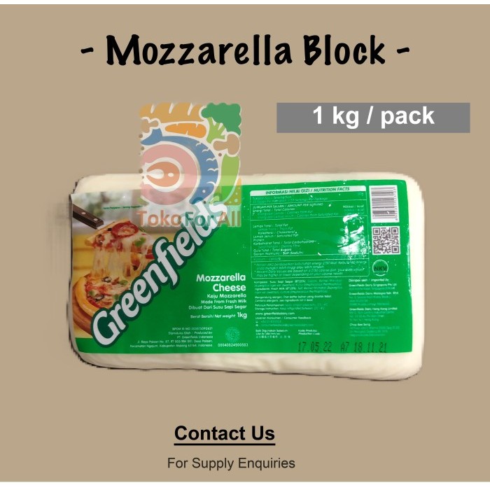 

Best Seller ! Mozzarella Block - 1kg per Pack