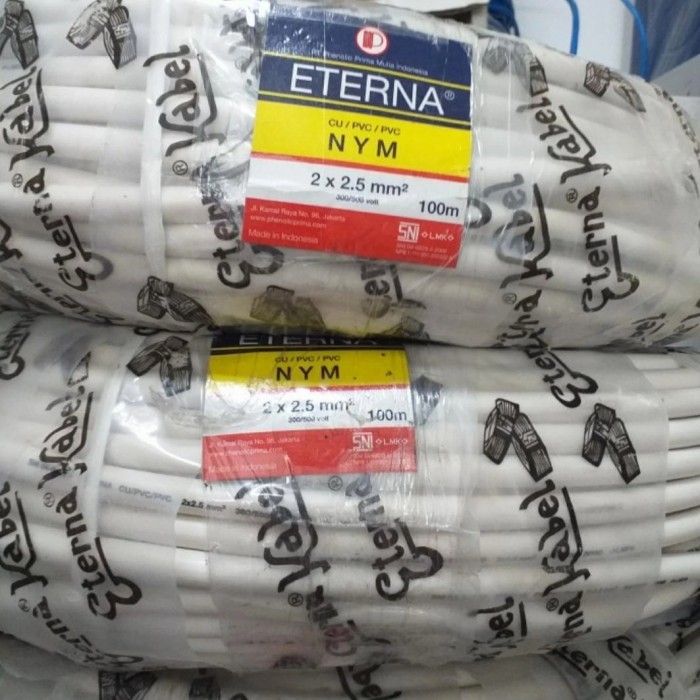 KABEL ETERNA NYM 2X2.5MM 100METER NYM 2x2,5mm 100 METER SNI ETERNA ORIGINAL