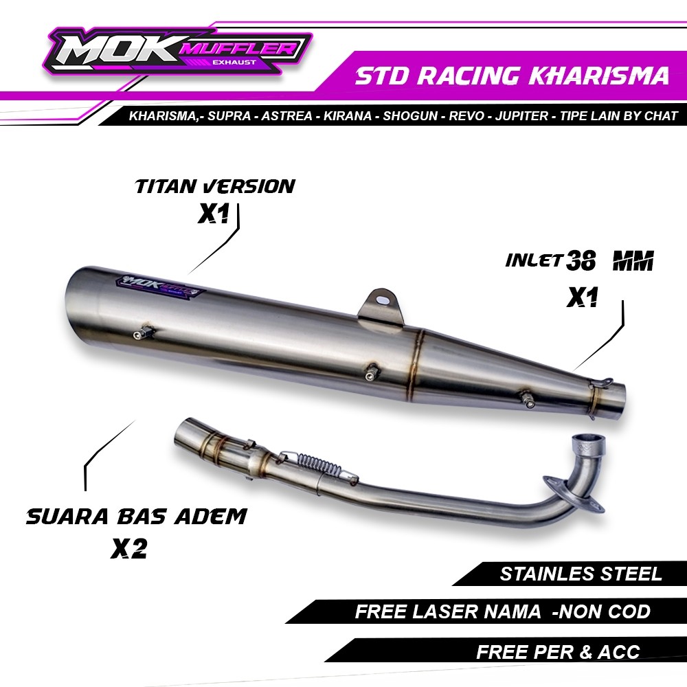 Knalpot Standar Racing Bebek Honda Karisma Supra X 125 Dll