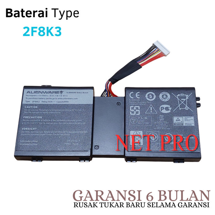 Baterai Batre Laptop Alienware 17 18 18X M17 M18 Type 2F8K3 -NP