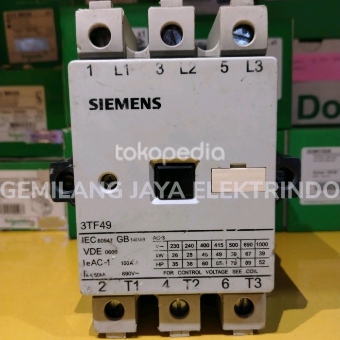 CONTACTOR SIEMENS 3TF49-22-0XP0 220-230V 45KW 2NO 2NC SIEMENS ORIGINAL