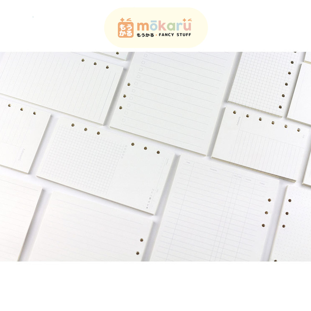 

PNM Kertas Loose Leaf 6 Ring Binder Paper A5, A6 & A7 / Isi Ulang Binder Putih