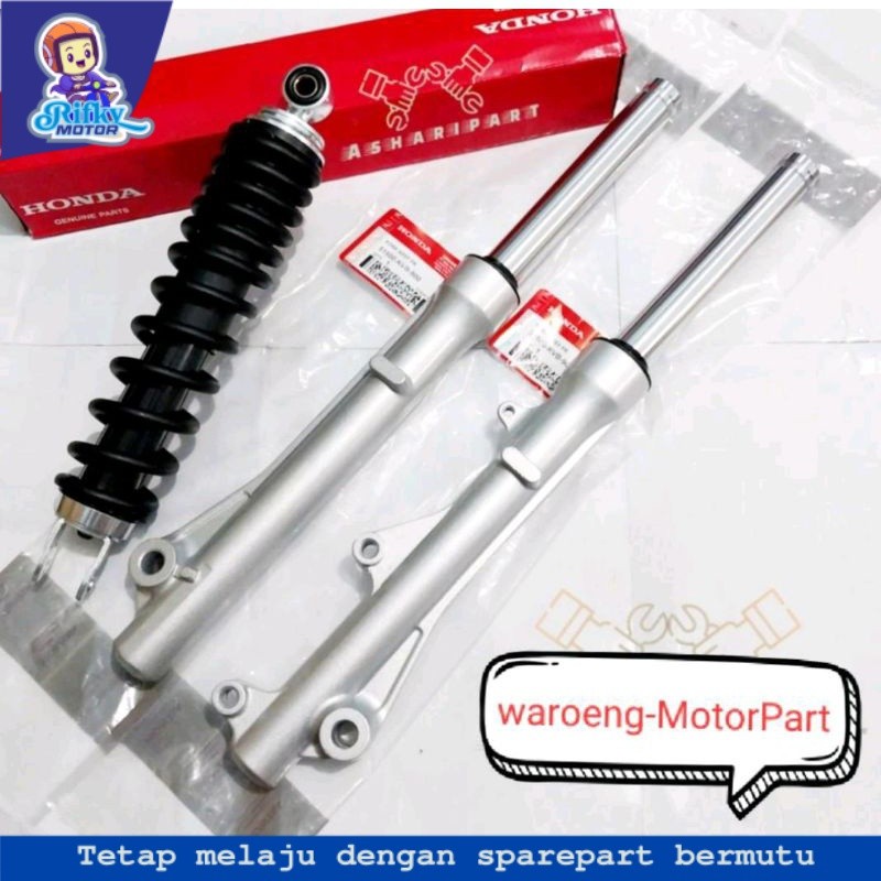 ORIGINAL PAKET LENGKAP AS SHOCK DEPAN PLUS TABUNG DAN SHOCKBLEKER BELAKANG HONDA BEAT KARBU HONDA VA