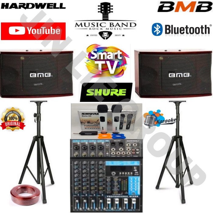 GROSIR PAKET SOUND SYSTEM BMB 12 INCH POWER MIXER HARD WELL 4 CHANNEL
