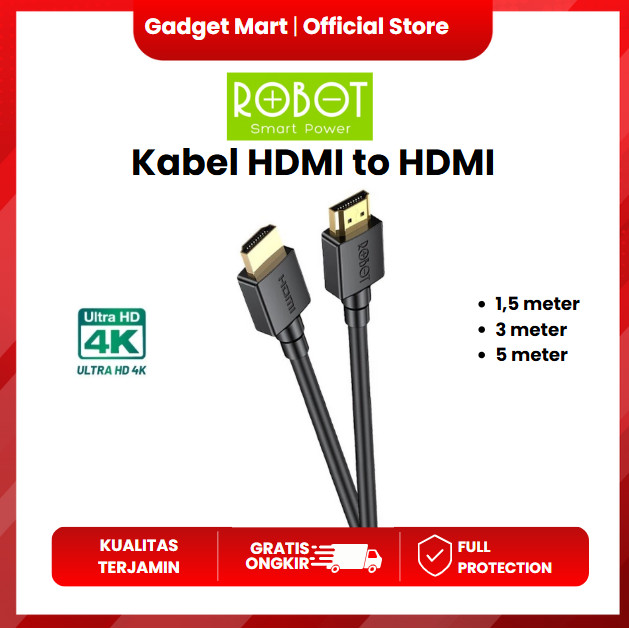 KABEL DISPLAY ROBOT HDMI-HDMI BLACK